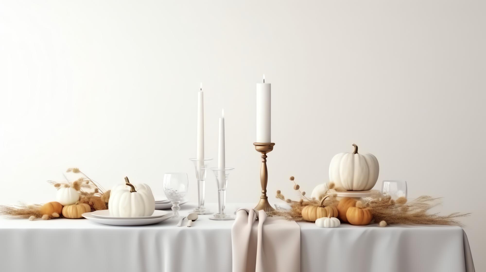 Long table set for a seasonal tasting